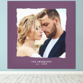 Moderne foto bruiloft gepersonaliseerde est. in canvas afdruk (Insitu (Houten vloer))