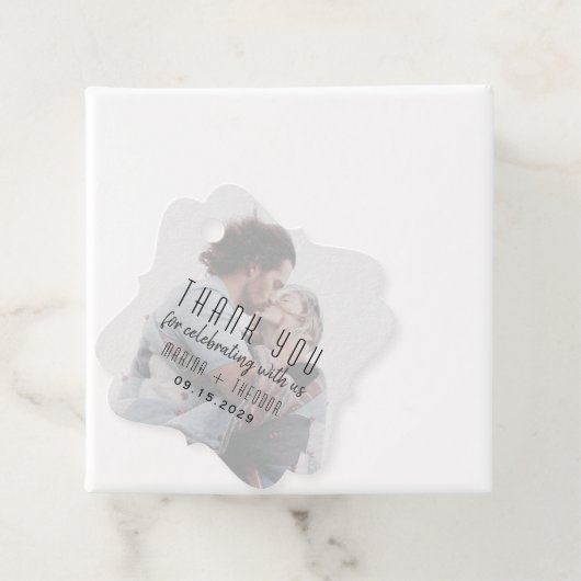 Moderne foto bruiloft gunst Dank u Label (In situ)