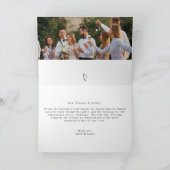 Moderne foto bruiloft kalligrafie script bedankkaart (Binnen)