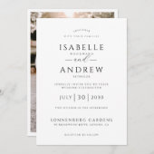 Moderne foto bruiloft modern minimalistisch kaart (Voorkant / Achterkant)