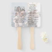 Moderne foto bruiloft programma Hand Fan Handwaaier (Voorkant en achterkant)