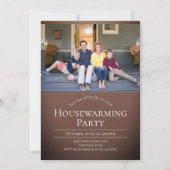Moderne foto Bruin Witte Housewarming Kaart (Voorkant)