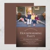 Moderne foto Bruin Witte Housewarming Kaart (Voorkant / Achterkant)