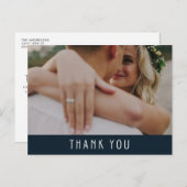 Moderne foto budget bruiloft Dank u Briefkaart (Voorkant / Achterkant)