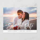 Moderne foto chique stijlvolle bruiloft opslaan va briefkaart (Voorkant)