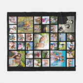 Moderne foto Collage 33 Pics Gepersonaliseerd zwar Fleece Deken (Voorkant (Horizontaal))