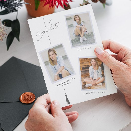 Moderne foto Collage Afstuderen White Aankondiging