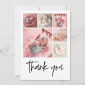 Moderne foto collage Baby geboorte Dank je Aankondiging (Voorkant)