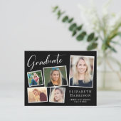 Moderne foto Collage Black Afstuderen Aankondigingskaart (Staand voorkant)