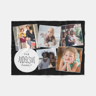 Moderne Foto Collage Chic Family Friends Keepomwil Fleece Deken