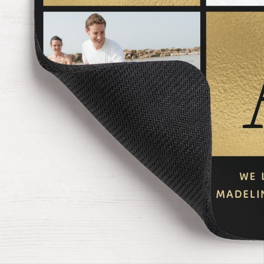 Moderne foto Collage Dad Black Gold Muismat (Hoek)