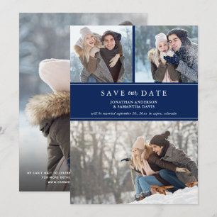 Moderne foto Collage Donk Blue Save our Date Save The Date