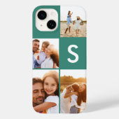 Moderne foto-collage, felgroen initiaal monogram Case-Mate iPhone case (Achterkant)