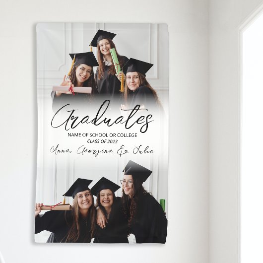 Moderne Foto Collage Friends Graduation Party Spandoek