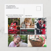 Moderne foto Collage Joyful Wishes Kerstmis Briefkaart (Voorkant / Achterkant)