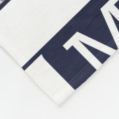 Moderne Foto Collage Monogram Pattern Navy MED. Fleece Deken (Hoek)