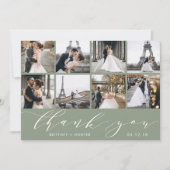 Moderne foto Collage Sage Green Bedankkaart (Voorkant)