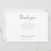 Moderne foto Collage Sage Green Bedankkaart (Achterkant)