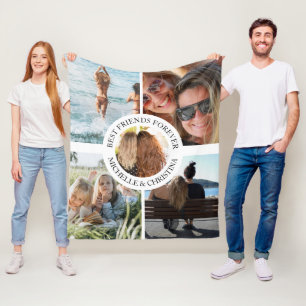 Moderne Foto Collage voor Beste Vriendinnen voor a Fleece Deken