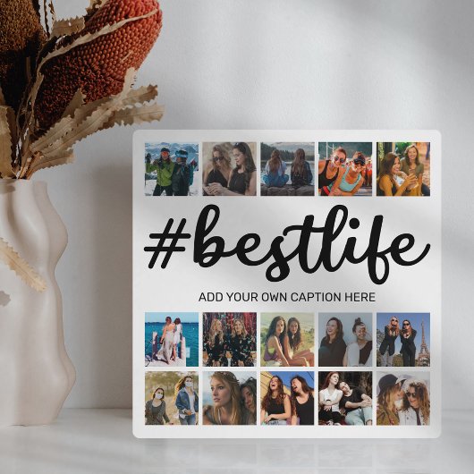 Moderne foto-collageplaquette voor het beste leven fotoplaat