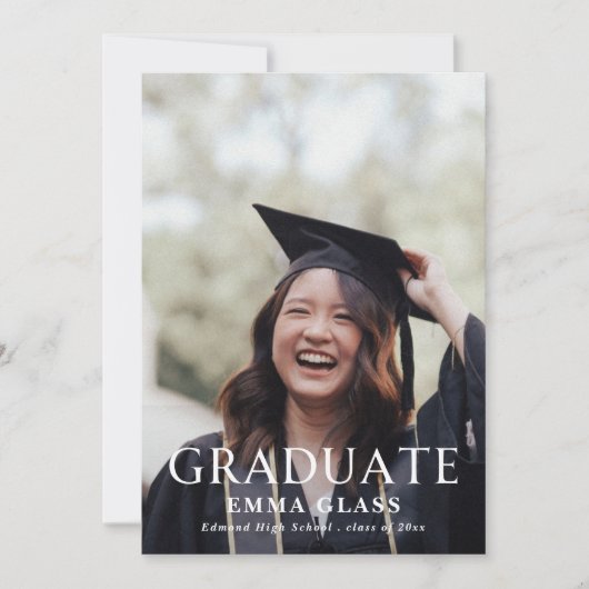 Moderne foto diploma-uitnodigingen kaart (Voorkant)