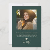 Moderne foto Doodle Afstuderen Groen Aankondiging (Achterkant)