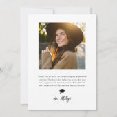 Moderne foto Doodle Afstuderen Wit Afstuderen Aankondiging (Achterkant)