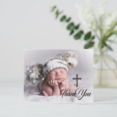 Moderne foto doop dank u briefkaart (Staand voorkant)