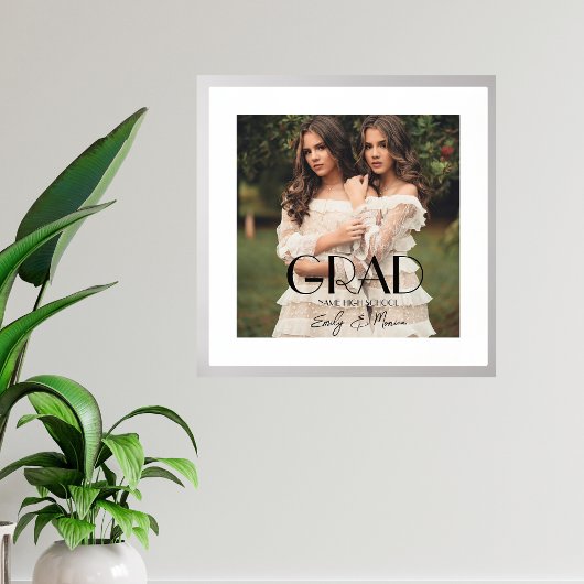 Moderne foto Double Afstuderen High School Folie Afdrukken