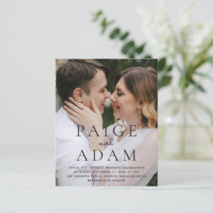 Moderne foto-editorial huwelijksuitnodiging