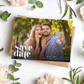 Moderne foto Eenvoudige Typografie Bruiloft Save The Date