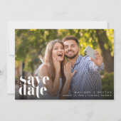 Moderne foto Eenvoudige Typografie Bruiloft Save The Date (Voorkant)