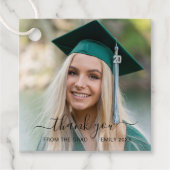 Moderne foto Elegant Afstuderen Bedankjes Labels (Voorkant)
