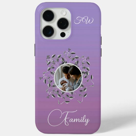 Moderne foto Elegant Script Vines Bladeren Case-Mate iPhone Case (Achterkant)