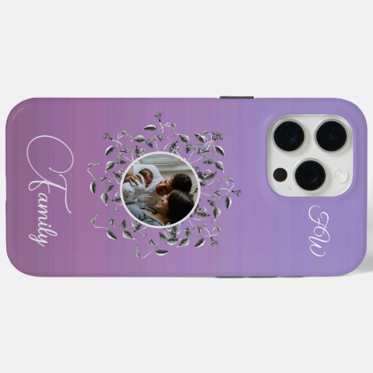Moderne foto Elegant Script Vines Bladeren Case-Mate iPhone Case (Achterkant (horizontaal))