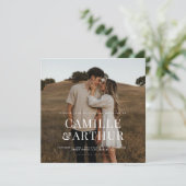 Moderne foto Elegant Stylish Wedding Kaart (Staand voorkant)