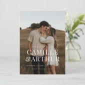 Moderne foto Elegant Stylish Wedding slaat de datu Kaart (Staand voorkant)