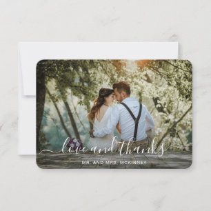 Moderne foto Elegant Wedding Bedankkaart