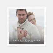 Moderne foto Elegante bruiloft servetten (Voorkant)