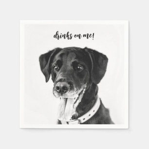 Moderne Foto Elegante Dank U Hond Huwelijk Servet