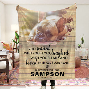 Moderne foto- en citatenrouwkaart huisdier   Lande Fleece Deken