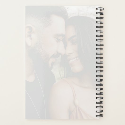 Moderne foto- en kalligrafie-bruiloft planner (Achterkant)