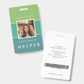 Moderne foto en naam Personeels ID Badge (Voor- en achterkant)