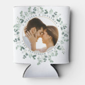 Moderne foto Eucalyptus gepersonaliseerde bruiloft Blikjeskoeler (Voorkant)