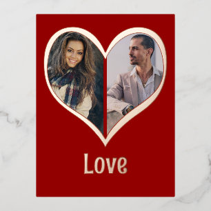 Moderne Foto Folie Heart Valentijnsdag Kaart