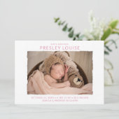 Moderne foto geboorte aankondiging (Staand voorkant)