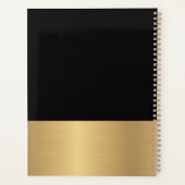 Moderne foto Gold Black Elegant personaliseert Planner (Achterkant)