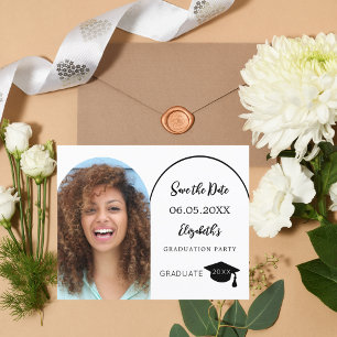 Moderne foto Graduation Party Save the Date kaart