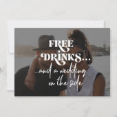 Moderne foto grappige casual QR CODE bruiloft Kaart (Voorkant)