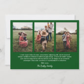 Moderne foto Groen Rustiek Script Elegant Kerstmis Feestdagenkaart (Achterkant)